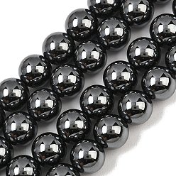Non-magnetic Hematite Synthetic Non-magnetic Hematite Beads Strands, Smooth Round, Grade 5A, 10mm, Hole: 1.5mm, about 41pcs/strand, 15.75''(40cm)