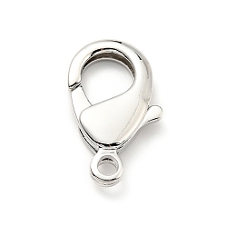 Платина Карабин-лобстеры, латунные, без кадмия и без свинца, слеза, платина, 27x16x5 мм