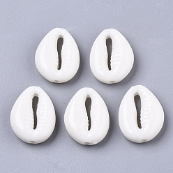 Белый Непрозрачные акриловые бусины, формы раковины, белые, 18x13.5x5 мм, Отверстие : 1.8 мм , около 700 шт / 500 г