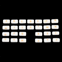 Oval Ручной печатный шарики фарфора, Письмо ~ Z, овальные, 11x19x10 мм, отверстие : 3 мм