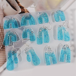 Белый DIY силиконовые формы кулон, формы для литья смолы, смешанная неправильная форма арки, белые, 125x140x5 мм, отверстие : 2 мм, внутренний диаметр: 24~28x28~41 мм