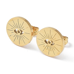 Золотой 304 из нержавеющей стали серьги, злые глаза, золотые, 11.5 мм