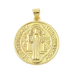 Настоящее золото 18K Стойки обшивки латунные подвески, без кадмия и без свинца, планета, круглые, реальный 18 k позолоченный, 28x25x2 мм, отверстие : 3x4 мм