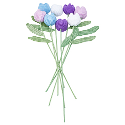 (52) Непрозрачная лаванда 8 шт. 4 цветной полиэстер с железной проволокой искусственный цветок тюльпана, для украшения дома на свадьбу своими руками, разноцветные, 413~415x122x59 мм, 2 шт / цвет