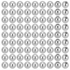 Нержавеющая Сталь Цвет 100шт 304 круглые ушковые гайки из нержавеющей стали, спинки для серьги, круглые, цвет нержавеющей стали, 3x3x3 мм, отверстие : 1.2 мм