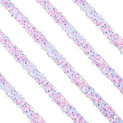 Бледно-Розовый 5м самоклеящаяся полимерная лента-звездочка, для аксессуаров костюма, пояс украшение, розовый жемчуг, 12~13 мм