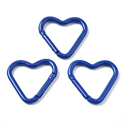 Синий Алюминиевые пружинные кольца ворот, сердце, синие, 40.2~42x43~44x4.5~6 мм