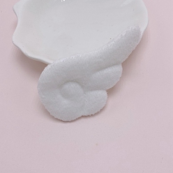 White Cloth Embossing Wings, with Plush, Decorate Accessories, White, 40x75x6mm
