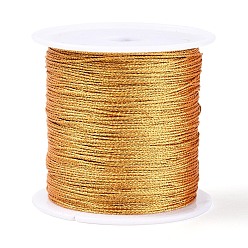 Золотистый 50м 6-слойная круглая металлизированная нить из пэт-материала, золотые, 0.3 мм, около 54.68 ярдов (50 м) / рулон