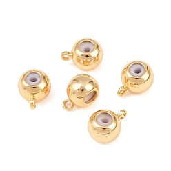 Real 18K Gold Plated SHEGRACE Brass Tube Bails, Loop Bail, Stopper Beads, with Rubber inside, Bail Beads, Cadmium Free & Nickel Free & Lead Free, Real 18K Gold Plated, 8x6x5mm, Hole: 1.4mm and 1.2mm