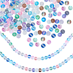 (52) Непрозрачная лаванда 3 нити синтетические бусины из лунного камня нити, голографические бусы, окрашенные, матовые, круглые, красочный, 6 мм, отверстие : 1 мм, около 60~62 шт / нитка, 14~15'' (35.56~38.1 см)