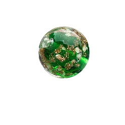 Лайм Светящиеся бусины лэмпворк ручной работы с золотым песком, круглые, светящиеся в темноте бусы, желто-зеленые, 10 мм, 100 шт