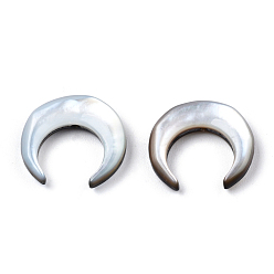 черная губная раковина Натуральный черный губы бусы оболочки, серп, 13x13x3 мм, отверстие : 0.8 мм, около 6 шт / упаковка