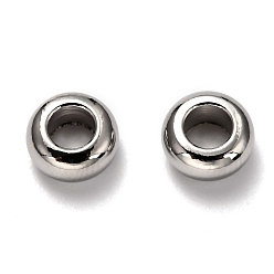 Платина Spacer бисер латунные, долговечный, рондель, платина, 8x4 мм, отверстие : 4 мм