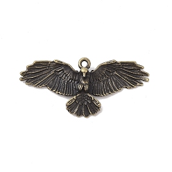 Античная Бронза Сплавочные подвески тибетского стиля, очарование орла, античная бронза, 25x55x7 мм, отверстие : 2 мм