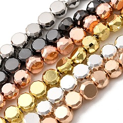 (52) Непрозрачная лаванда Стеклянные бусины с гальваническим покрытием , барабан, граненые, разноцветные, 5.5x3.5 мм, отверстие : 1 мм, около 86~88 шт / нитка, 16.14~16.54'' (41~42 см)