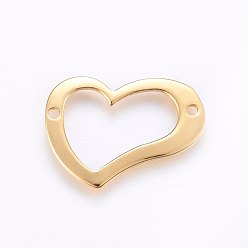 Золотой 304 соединительные звенья нержавеющие, сердце, золотые, 15x21x1 мм, отверстие : 1.4 мм