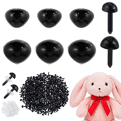 Black 400Pcs 2 Styles Resin Doll Eyes, Craft Eyes, for Crafts, Crochet Toy and Stuffed Animals, Black, 5x4~6x11.5~12mm, 200pcs/style