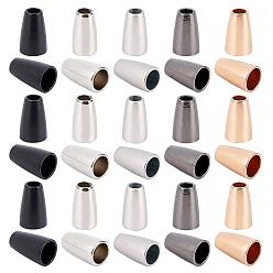 (52) Непрозрачная лаванда 50шт. 5 цвета сплав наконечники шнура, Торцевые крышки, конус, разноцветные, 13x8 мм, отверстие : 4 мм, 10 шт / цвет