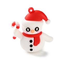 Снеговик Подвески из пвх на рождественскую тематику, снеговик, 44x41x20 мм, отверстие : 2.5 мм