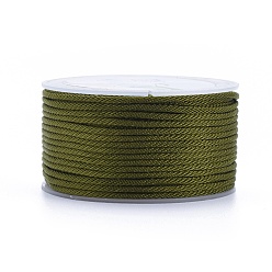 Olive Drab Polyester Braided Cords, for Jewelry Making Beading Crafting, Olive Drab, 2mm, about 21.87 yards(20m)/roll