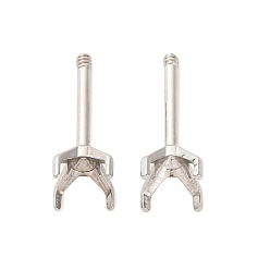 Нержавеющая Сталь Цвет 304 Выводы серьги из нержавеющей стали шпилька, цвет нержавеющей стали, лоток : 4 мм, 10.5x4.5 мм, штифты : 0.8x8 мм