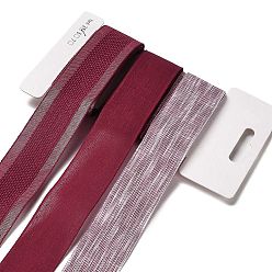 Темно-Красный 9 ярдов 3 стилей полиэфирной ленты, для поделок своими руками, бантики для волос и украшение подарка, темно-красная цветовая палитра, темно-красный, 1~1-1/8 дюйм (25~28 мм), около 3 ярдов / стиль