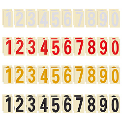 (52) Непрозрачная лаванда 4 наборы 4 цвета самоклеящиеся светоотражающие наклейки для почтовых ящиков из ПВХ, водонепроницаемые наклейки для почтовых ящиков, номера домов, число 0~9, разноцветные, 105x55x0.2 мм, о 10 шт / комплект