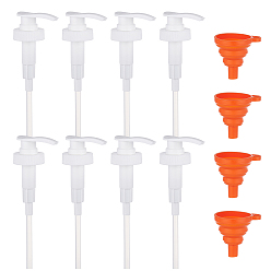 (52) Непрозрачная лаванда Дозирующий насос из полипропилена (пп), подходит для бутылочек с шампунями и кондиционерами, с переносной складной силиконовой воронкой, разноцветные, 40.25x6.5 см, бункер воронки: 7.5x6.1x7.2 см, 12 шт / комплект