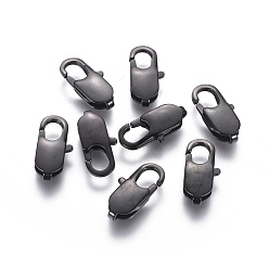 Черный 304 Застежки-клешни из нержавеющей стали с ионным покрытием (IP), электрофорез черный, 18x8.5x3.5 мм, отверстие : 1.6 мм