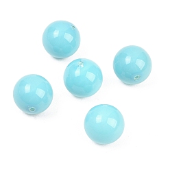 Темно-бирюзовый Гальванические непрозрачные стеклянные бусины, имитация бирюзовый, круглые, темные бирюзовый, 14 мм, отверстие : 1.2 мм