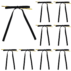 Черный 30шт. бархатный бант, с проволочными стяжками, для поделок подарочная упаковка свадебные конфеты украшение партии, чёрные, 170~185x130~133x6 мм
