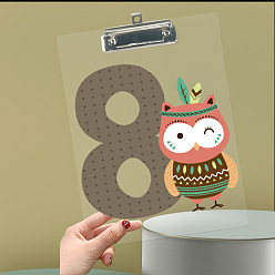 Number Acrylic Clipboards, Multi Pack Clipboards, with Clip, for Office, Rectangle, Num.8, 305x225mm