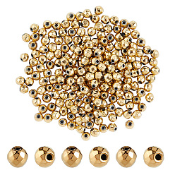 Real 24K Gold Plated 200Pcs Electroplated Synthetic Non-magnetic Hematite Beads, Faceted, Round, Real 24K Gold Plated, 3mm, Hole: 0.8mm