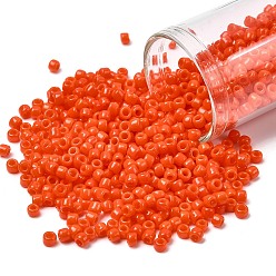 (50) Opaque Sunset Orange Тохо 8/0 круглые бусины, японский бисер, (50) непрозрачный оранжевый закат, 3 мм, отверстие : 1 мм, Около 1111 шт / 50 г