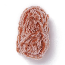 Шоколадный Пряжа из полиэстера и нейлона, имитация меха норковая шерсть, для вязания мягкого шарфа своими руками, цвет шоколада, 3.5~4.5 мм