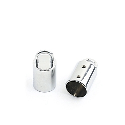 Платина Сплав конце шнура, колонка, платина, 31 мм, отверстие : 8x7 мм, внутренний диаметр: 14 мм