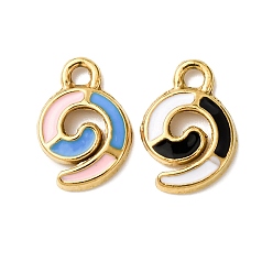 Другие 304 из нержавеющей стали шармы эмали, спираль, золотые, 13.5x9.5x2.2 мм, отверстие : 1.6 мм