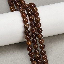 Гранат Гранат природный бисер нитей, круглые, 6~6.5 мм, отверстие : 0.7 мм, около 59~61 шт / нитка, 15.16''~15.35'' (38.5~39 см)