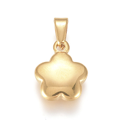 Золотой 304 прелести нержавеющей стали, цветок, золотые, 14x11x3.5 мм, отверстие : 2.5x5 мм