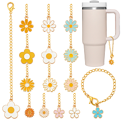 (52) Непрозрачная лаванда 30 шт. 15 стиль, подвеска из эмали из цветочного сплава, украшения, из нержавеющей стали поиска, разноцветные, 137~143 мм