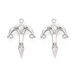 Нержавеющая Сталь Цвет 304 нержавеющей стали ссылки люстра компонент, форма меча, не тускнеет, цвет нержавеющей стали, 22x14.5x2.5 мм, отверстие : 1 мм