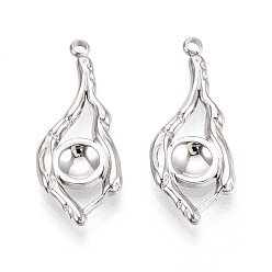 Нержавеющая Сталь Цвет 304 Настройки кабошон из нержавеющей стали кулон, самородки, цвет нержавеющей стали, лоток : 4.5 мм, 29x11.5x2.8 мм, отверстие : 1.8 мм