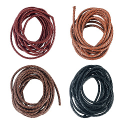 (52) Непрозрачная лаванда 10 ярдов 4 цветов плетеного кожаного шнура, круглые, разноцветные, 3 мм, 2.5 ярды / цвет