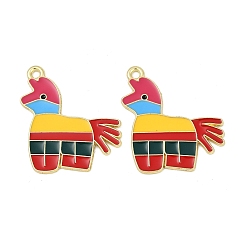 Лошадь Подвески из сплава с эмалью на тему Синко де Майо, золотые, лошадь, 27x24x1 мм, отверстие : 1.8 мм