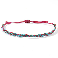 Темно-Красный Плетеные браслеты из хлопкового шнура для мужчин и женщин, темно-красный, внутренний диаметр: 11 дюйм (28 см)