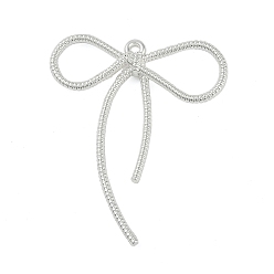 Серебро Стойки подвески обшивки сплава, без свинца и без кадмия, бантом прелести, серебряные, 44x36x4 мм, отверстие : 1.6 мм