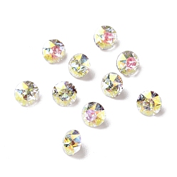 Light Crystal AB Light AB Style Glass Rhinestone Cabochons, Pointed Back & Back Plated, Diamond, Light Crystal AB, 4.8x3.4mm