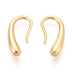 Настоящее золото 24K 925 серьги из стерлингового серебра с подвесками в форме капель, реальный 24 k позолоченный, 14.5~15x3 мм