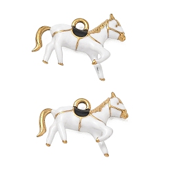 Horse 304 Stainless Steel Enamel Pendants, Ion Plating(IP), Golden, Horse, 13x18x3.5mm, Hole: 1.5mm